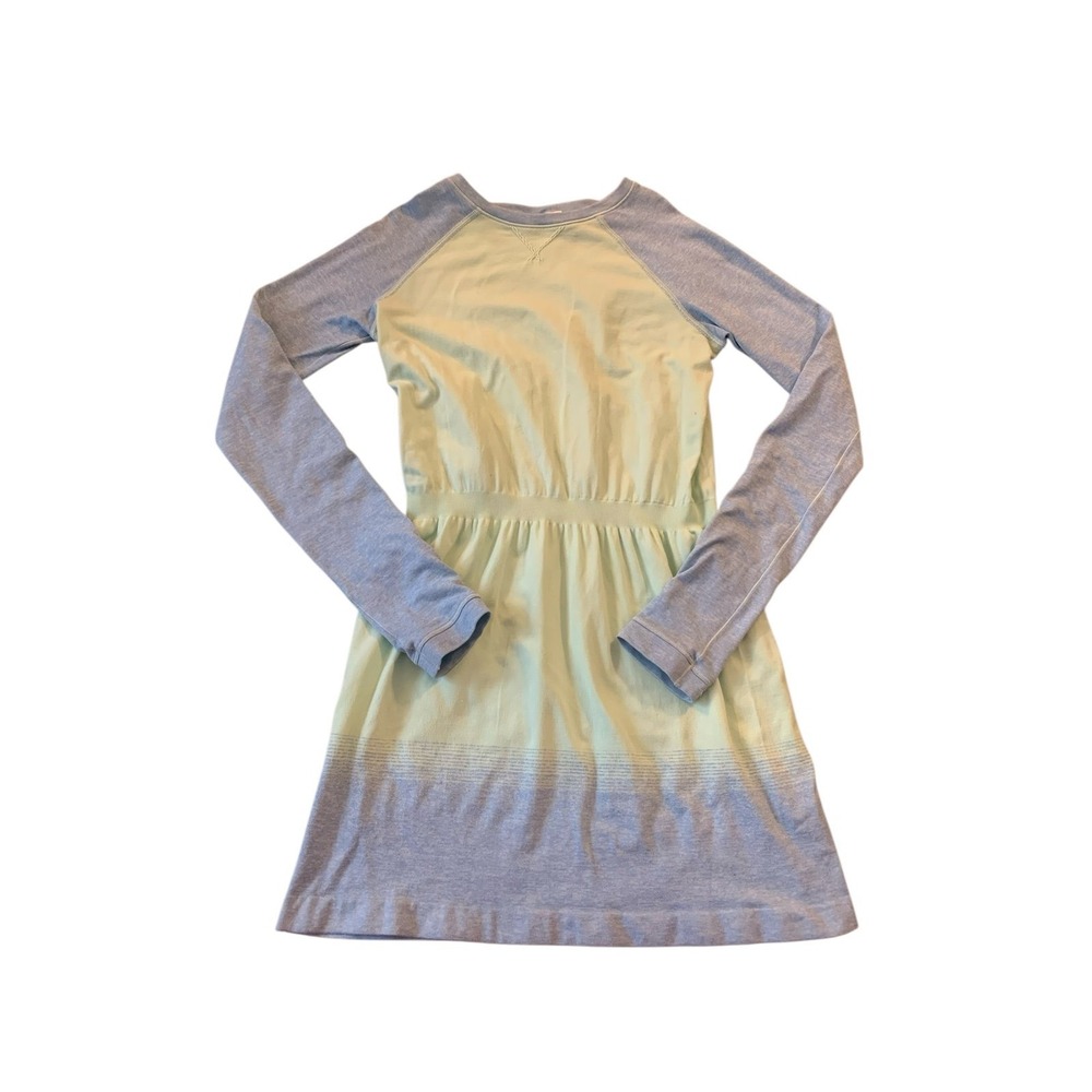 Ivivva by Lululemon Long Sleeve Athletic Dress Size 12 Mint Blue Ombre Thumbhole